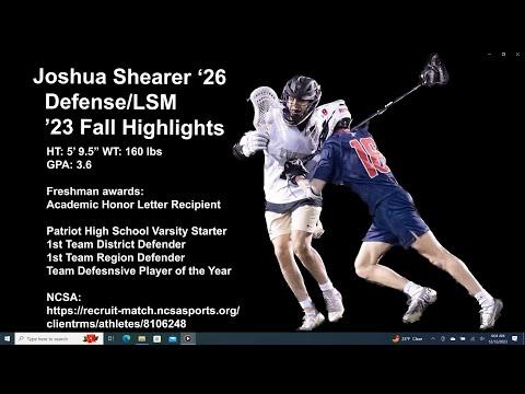 Video of Joshua Shearer's 2023 Fall Lacrosse Highlights
