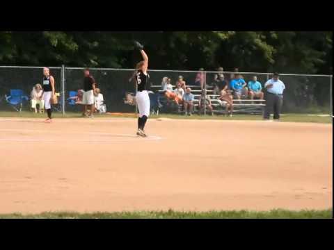 Video of Emily Bruntjens leadoff base hit in 2014 Michigan State Softball Championship