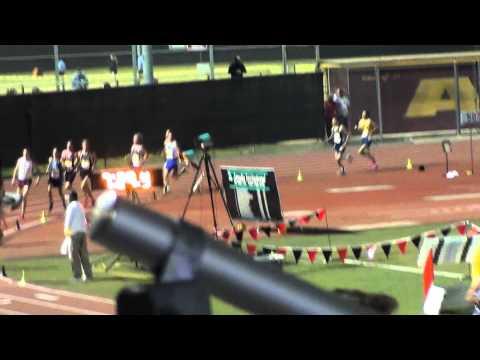 Video of 2014 Archadia Invitational, 4x1600 First Leg, Adam finishes leg fourth at 4:23, Starts on far right of first group and is immediately in Lane one on the curve, Tallest in the race, big push on the back side last 300