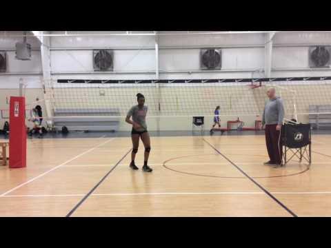 Video of Jasmine's Hitting, Serving with Coach and Setter