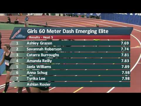 Video of Emerging Elite Womens 60m dash Heat 5 Prelims