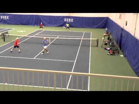 Video of Austin Bates (in blue) Doubles Semifinal match at Regional Segment (Duke) '12 