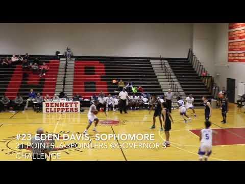 Video of #23 EDEN DAVIS, SOPHOMORE 31pts, 6-3POINTERS @ GOVERNORSCHALLENGE17