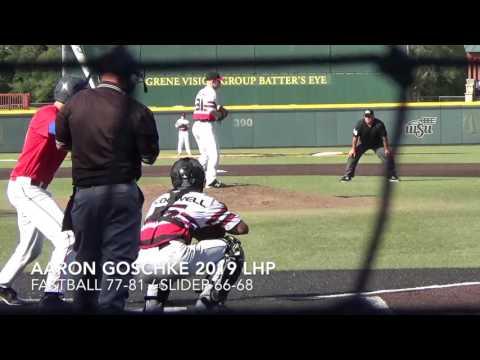 Video of Aaron Goschke 2019 LHP (The Woodlands HS, The Woodlands, Texas) (6/16/17 @ Wichita State) 