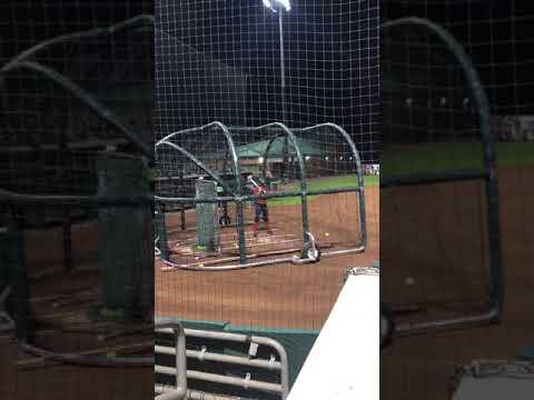 Video of Gabby hitting a dinger off Coach Murphy