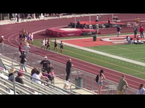 Video of Marshall 4:15.72 1600m, 2nd from inside, black uniform with white W