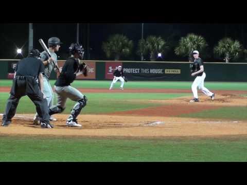 Video of Tyler Bosma's pitching mechanics - behind, front, open-side