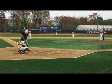 Video of 2 strike hit to backside (83.4 mph)