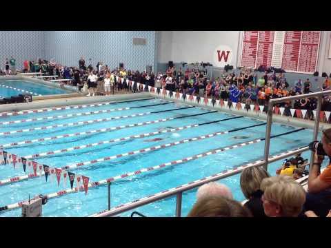 Video of 2014 Wisconsin State Girls State Swim Meet/Lane 1 closest to bottom