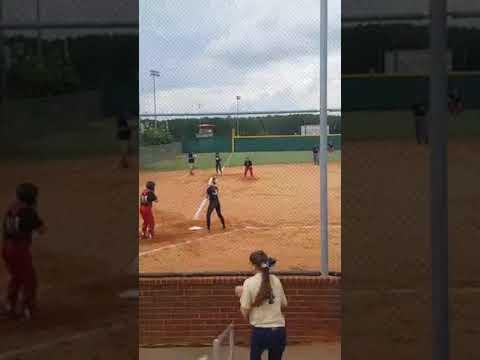 Video of Swinging away for an RBI single