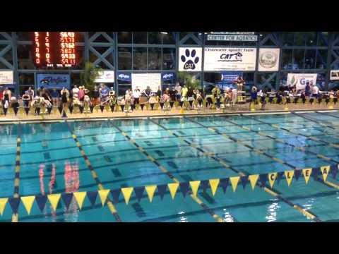 Video of Christine Yang 100FLY SCY at lane 9 and finish time: 56.70