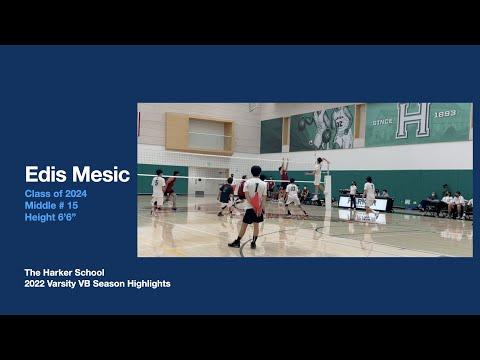 Video of Edis Mesic Highlights [Harker Varsity VB] 2022 Season