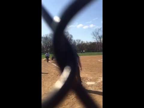 Video of Bishop McNamara Varsity Junior with single hit; delay steal