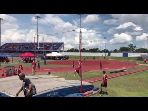 Video of 14'6" jump to win Track Meet 