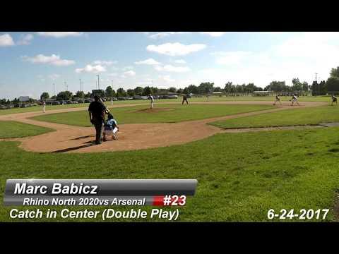 Video of Marc Babicz (Rhino North 2020) vs Arsenal 6-24-2017 (Catch in Center for Double Play)